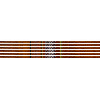 White water Ranger Traditional Wood Grain Carbon Arrow Shafts .204 – 6pc Pack